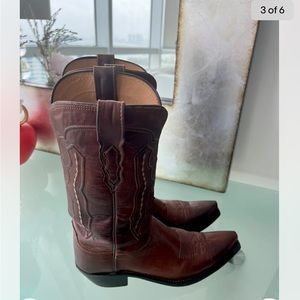 Lucchese Women Leather High Boots, Size 9.